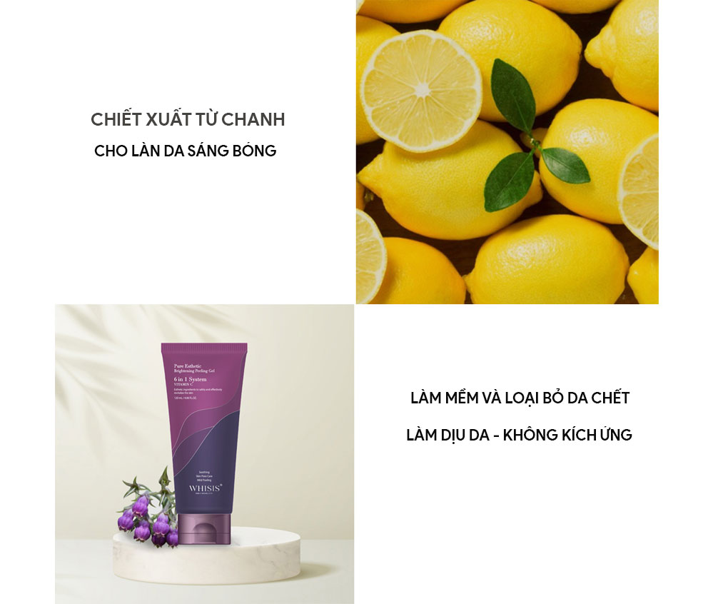 Tẩy Tế Bào Chết Da Mặt Dưỡng Trắng WHISIS Pure Esthetic Brightening Peeling Gel 120ml