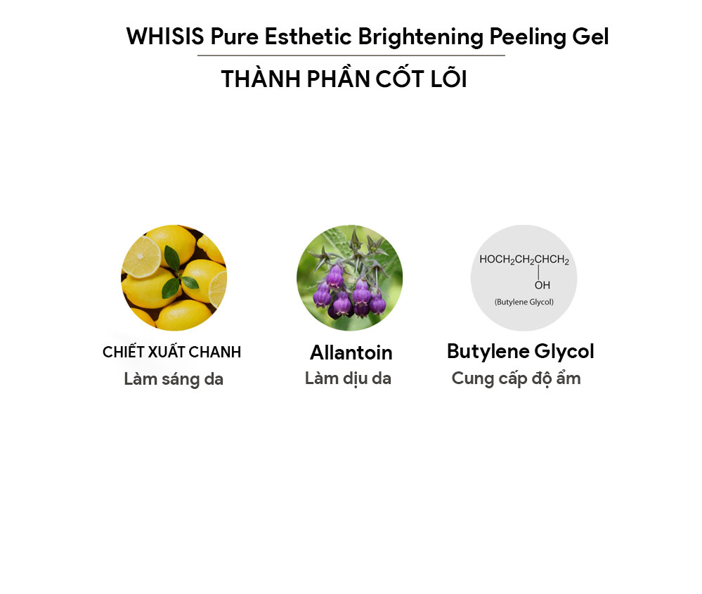 Tẩy Tế Bào Chết Da Mặt Dưỡng Trắng WHISIS Pure Esthetic Brightening Peeling Gel 120ml