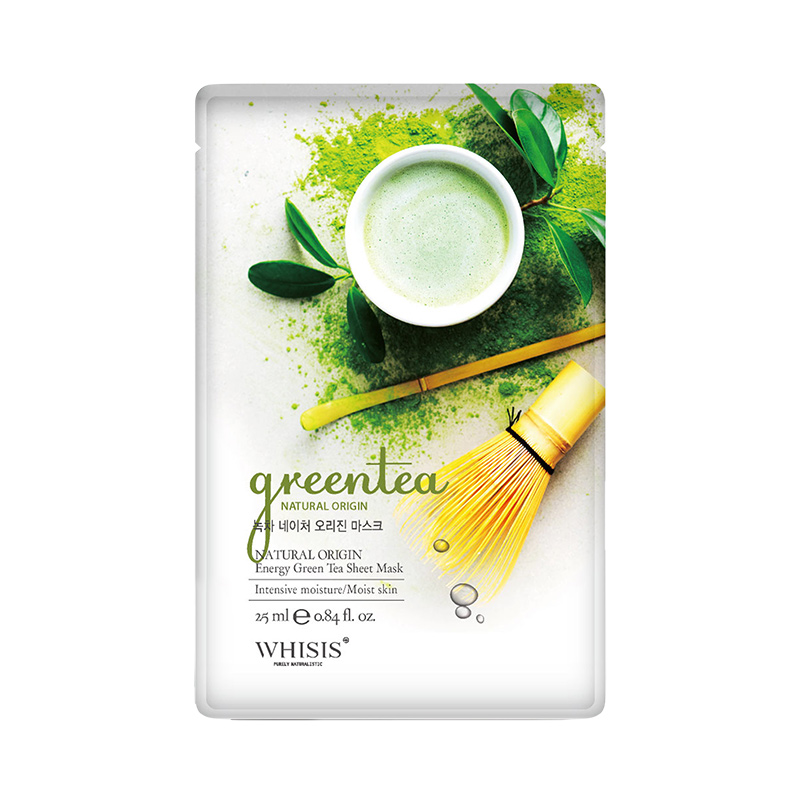 mat-na-WHISIS-Nature-Origin-Energy-Green-Tea-Sheet-Mask Mặt Nạ Giấy Hàn Quốc Trị Mụn Trà Xanh WHISIS Nature Origin Energy Green Tea Sheet Mask 25ml