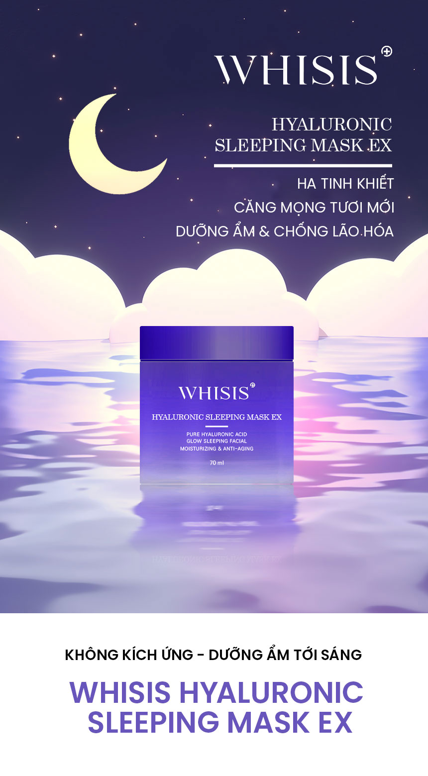 Mặt nạ ngủ cấp ẩm, chống lão hóa WHISIS HYALURONIC SLEEPING MASK EX
