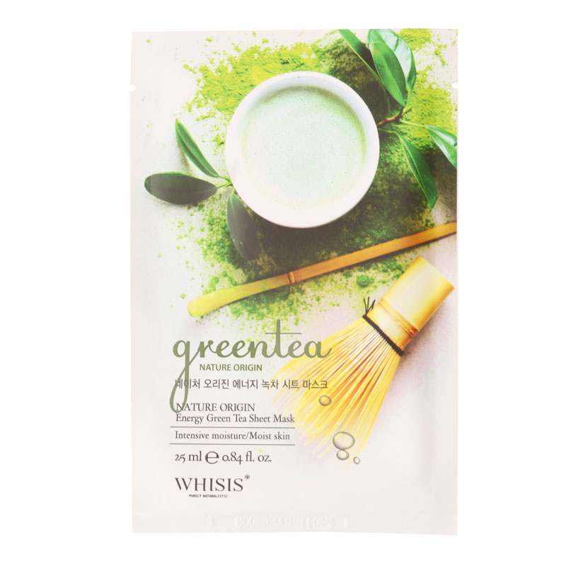 mat-na-tra-xanh-whisis-0 Mặt Nạ Giấy Hàn Quốc Trị Mụn Trà Xanh WHISIS Nature Origin Energy Green Tea Sheet Mask 25ml