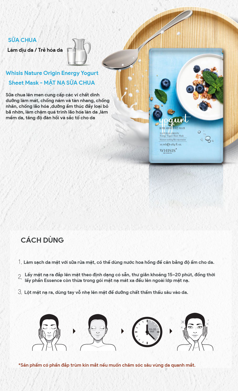 Mặt Nạ Giấy Hàn Quốc Dưỡng Da WHISIS Nature Origin Energy Sheet Mask 25ml