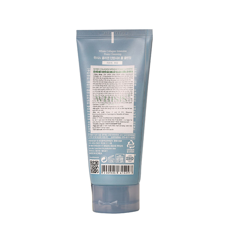 sua-rua-mat-collagen-chuyen-sau-whisis-7 Sữa Rửa Mặt Collagen Cho Da Lão Hóa WHISIS Collagen Intensive Foam Cleansing 120ml