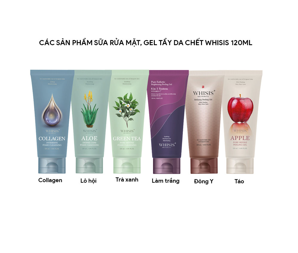 Sữa Rửa Mặt Collagen Cho Da Lão Hóa WHISIS Collagen Intensive Foam Cleansing 120ml