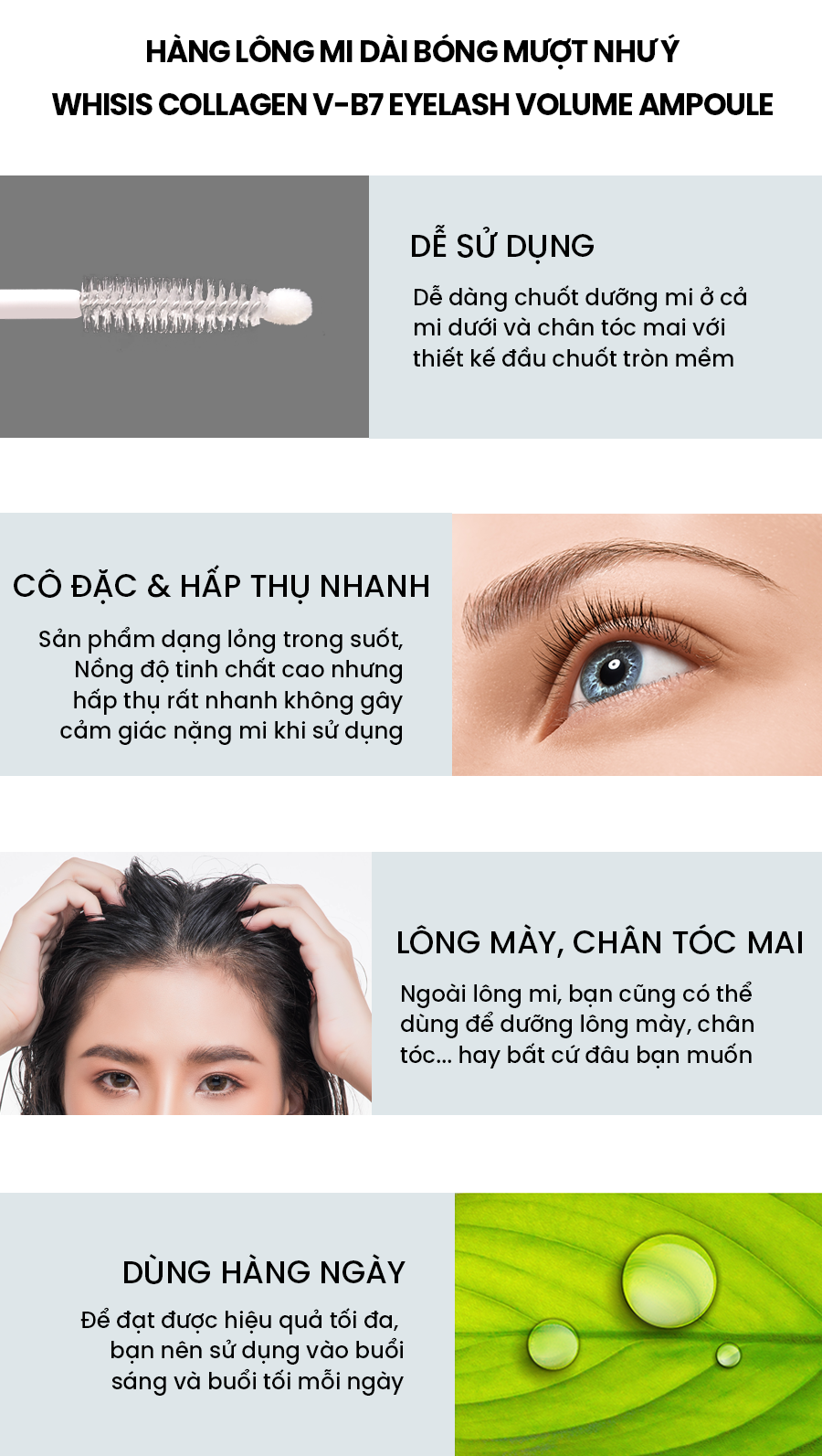 Tinh Chất Dưỡng Dài Mi WHISIS Collagen V-B7 Eyelash Volume Ampoule