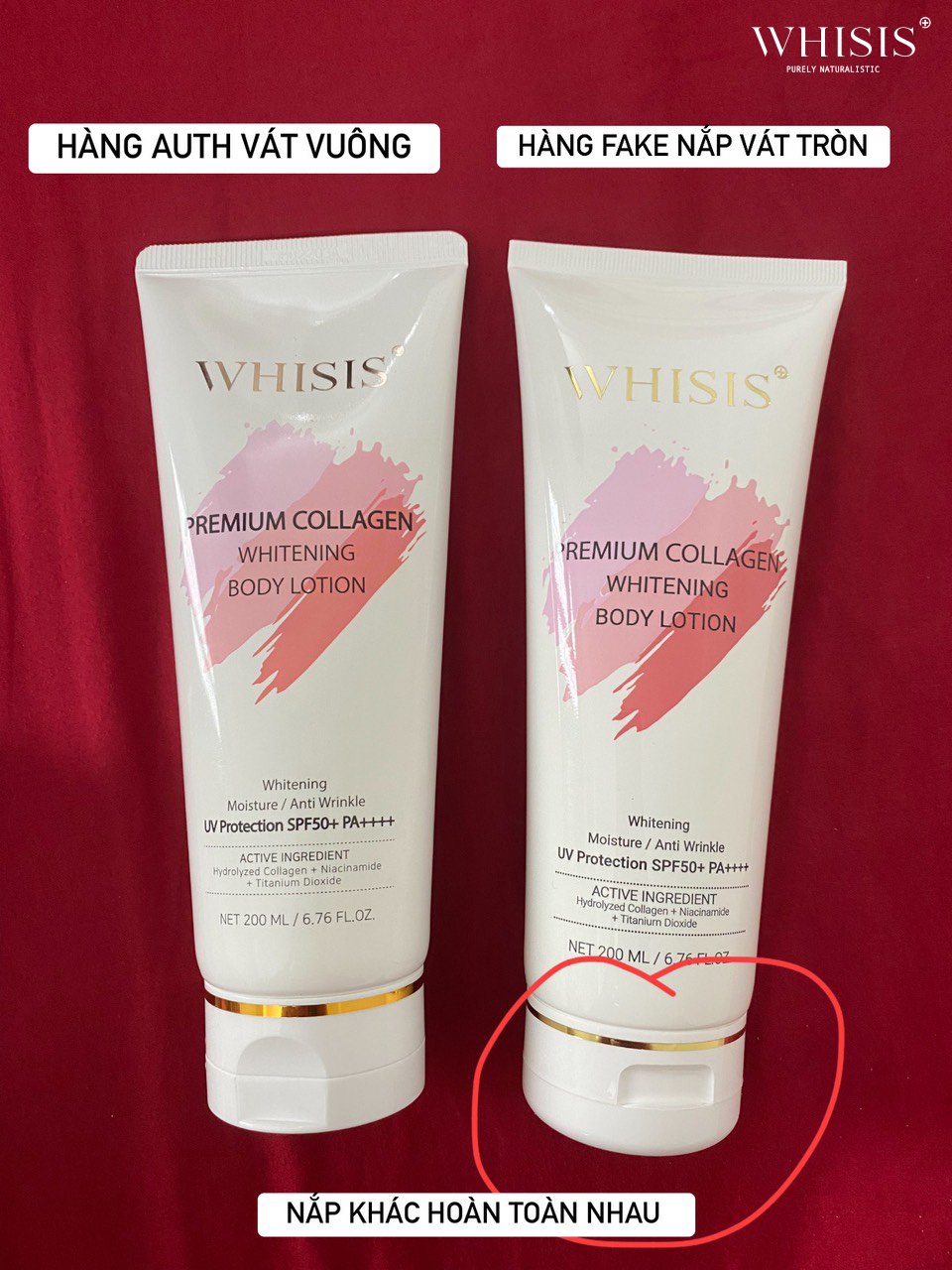 Cảnh báo hàng FAKE !!! Đâu là kem dưỡng thể body Whisis chính hãng?
